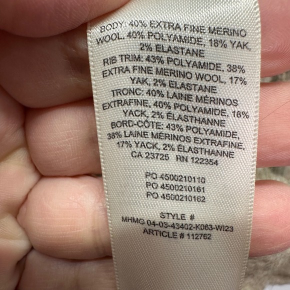 Wilfred Aritzia Holly Sweater 2XS Merino Wool Yak Blend Tan Crewneck Oversized - Picture 5 of 7